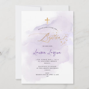 ArtsApp Elegant H2 Tvättat Lila Baptism Inbjudningar