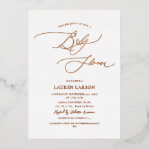 ArtsApp Elegant Rosa Guld Kalligrafi Baby Shower