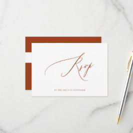 ArtsApp Elegant terrakotta RSVP Lyxig kalligrafi OSA Kort