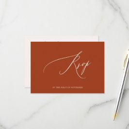 ArtsApp Elegant terrakotta RSVP Lyxig kalligrafi OSA Kort