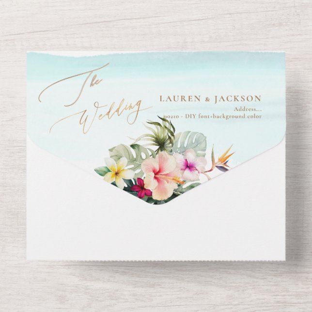 ArtsApp Elegant Tropisk Paradis Falsk Guldaccent (Baksida)