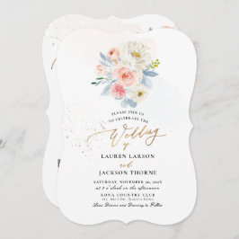 ArtsApp H2 Dusty Blue  Rosa Botaniskt Inbjudningar