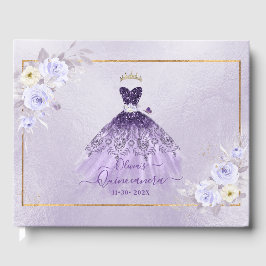ArtsApp H2 Ombre Lila Sparkling Quinceanera Gästböcker