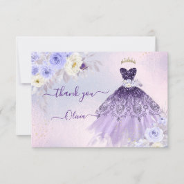 ArtsApp H2 Ombre Lila Sparkling Quinceanera Inbjudningar