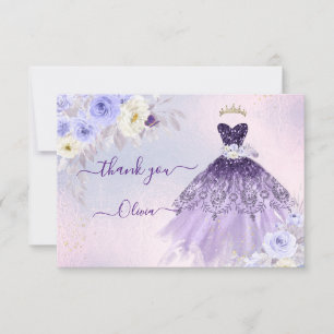 ArtsApp H2 Ombre Lila Sparkling Quinceanera Inbjudningar