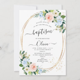 ArtsApp H2  Rosa Blue Ro Baptism Inbjudningar