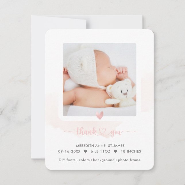 ArtsApp H2 Shower Tack+Birth-meddelande Inbjudningar (Framsida)