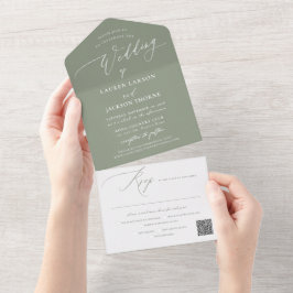 ArtsApp Modern Calligraphy Sage Grönt Bröllop