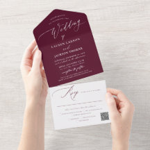 ArtsApp Modern kalligrafi Burgundy Bröllop