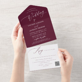 ArtsApp Modern kalligrafi Burgundy Bröllop