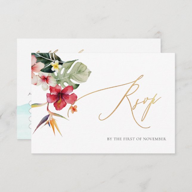 ArtsApp Paradisis kust Falskt guld kalligrafi OSA Kort (Fram/baksida)