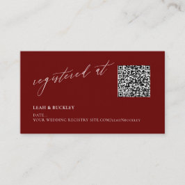 ArtsApp QR-kod Burgundy-register Luxe Calligraphy Tilläggskort