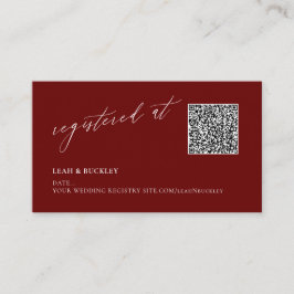 ArtsApp QR-kod Burgundy Registry Luxe Kalligrafi Tilläggskort