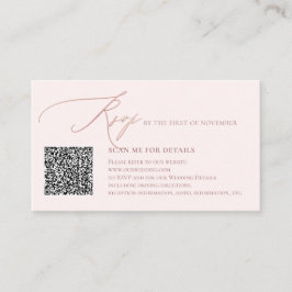 ArtsApp QR-kod RSVP Falsk Rosen Guld Kalligrafi Tilläggskort