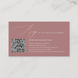 ArtsApp QR-kod RSVP Falsk Rosen Guld Kalligrafi Tilläggskort