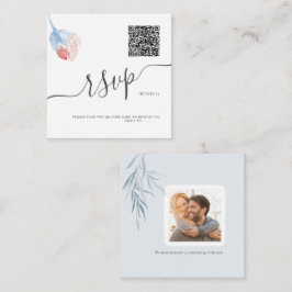 ArtsApp QR-kod RSVP Vattenfärg Ljusrosa Ros Anteckningskort