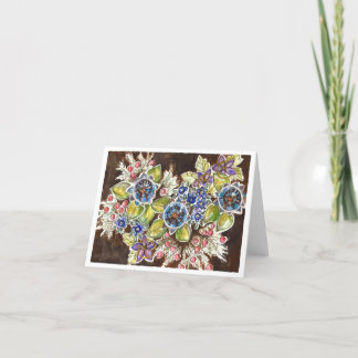 Artskydd för vattenfärgskonst Blommigt Tack Kort