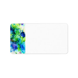 Artsy abstrakt, briljanta blues unique adressetikett