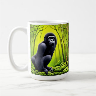 Artsy Abstrakt Jungle Gorilla Kaffemugg