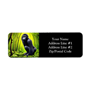 Artsy Abstrakt Jungle Gorilla Returadress Etikett