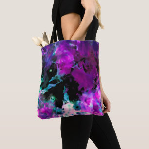 Artsy Abstrakt Modern Black Lila Tie Dye Tygkasse