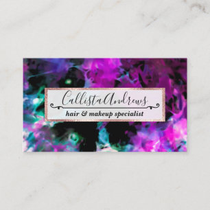 Artsy Abstrakt Modern Black Lila Tie Dye Visitkort