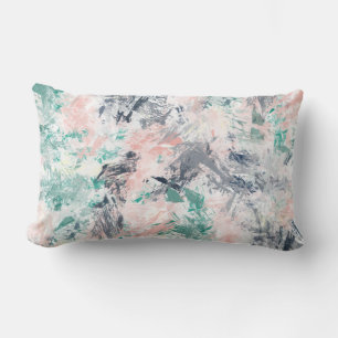 Artsy Abstrakt Pastel Penseldrag Mönster Lumbarkudde