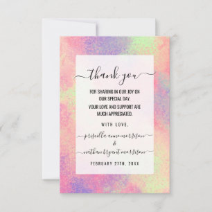 Artsy Abstrakt Rosa Lila Neon Paint Splatter Tack Kort