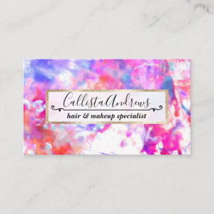 Artsy Abstrakt Rosa Lila Orange Tie Dye Visitkort