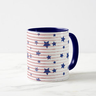 Artsy American Flagga Art Stars och stripes Chic Mugg