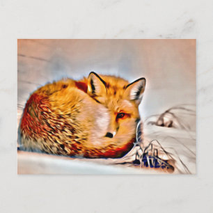 *~* Artsy Animal Red Fox Ap18 Artistic Wildlife  Vykort