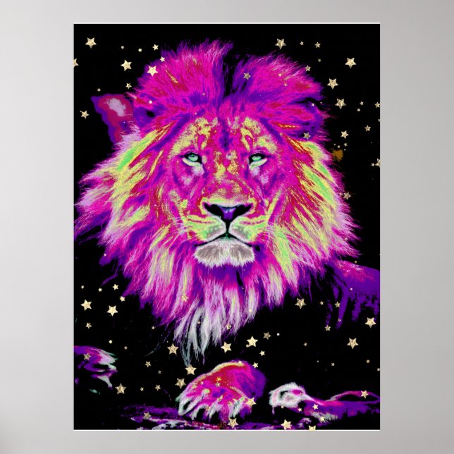 *~* Artsy AP23 Artistic Celestial BOLD ROSA LEJON Poster (Framsidan)