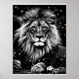 *~* Artsy AP23 Konstnärlig kelestial SILVER LEJON Poster