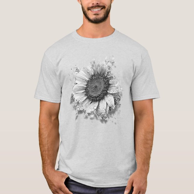 Artsy B&W-solros T Shirt (Framsida)