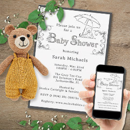Artsy Baby Shower Inbjudningar