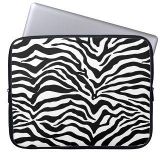 Artsy Black White Funky Zebra tryck Mönster Laptop Fodral