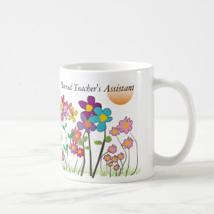 Artsy blommor för pensionerad lärare assistentmu kaffemugg