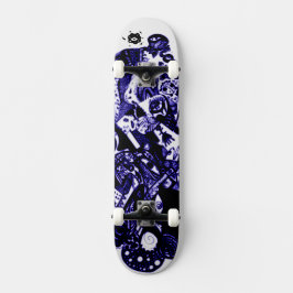 Artsy Blue Black Mini Skateboard Bräda 18,5 Cm