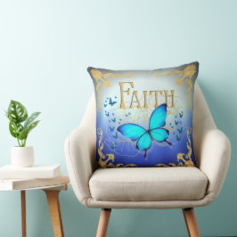 Artsy Blue Butterfly 20"x20" Kastkudde - Faith Kudde