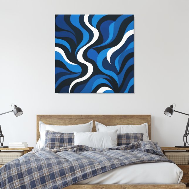 Artsy Blue Wall Decor Canvastryck (Insitu (sovrum))