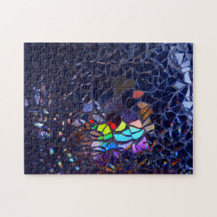 Artsy Broken Glass Mönster Complex Jigszles Puzzle Pussel