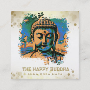 *~* Artsy Buddha QR AP33 QR Logo Popkonst Fyrkantigt Visitkort