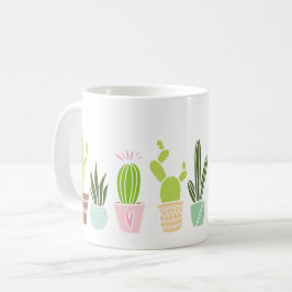 Artsy Cactus Plants Kaffemugg
