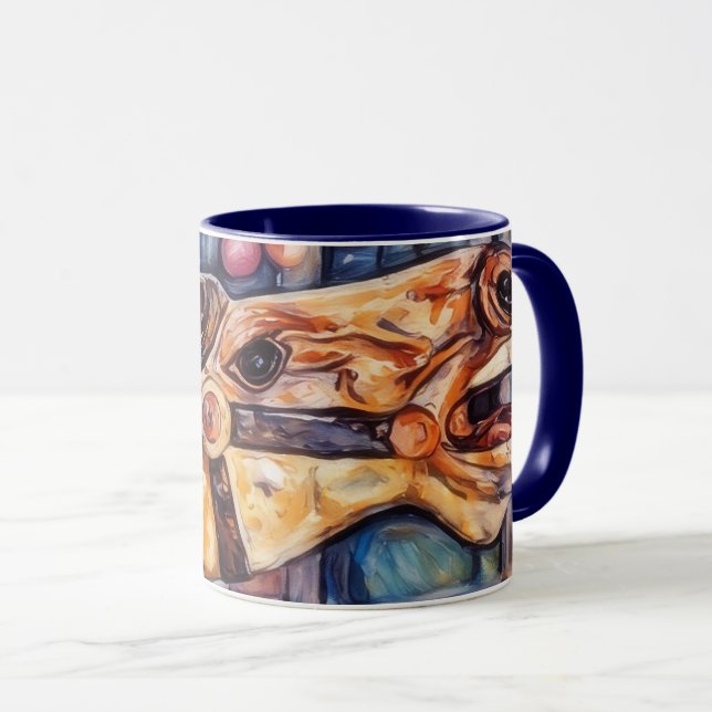 Artsy Carousel Horse Head Art Mugg Kopp (Framsida höger)