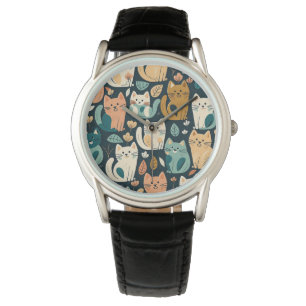 Artsy Cat Mönster Cute Armbandsur
