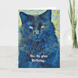 Artsy Cat Pun Birthday Greetings Card Kort