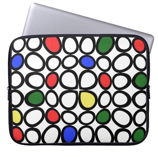 Artsy Circles Fun Laptop Cover Sleeve (Framsidan)