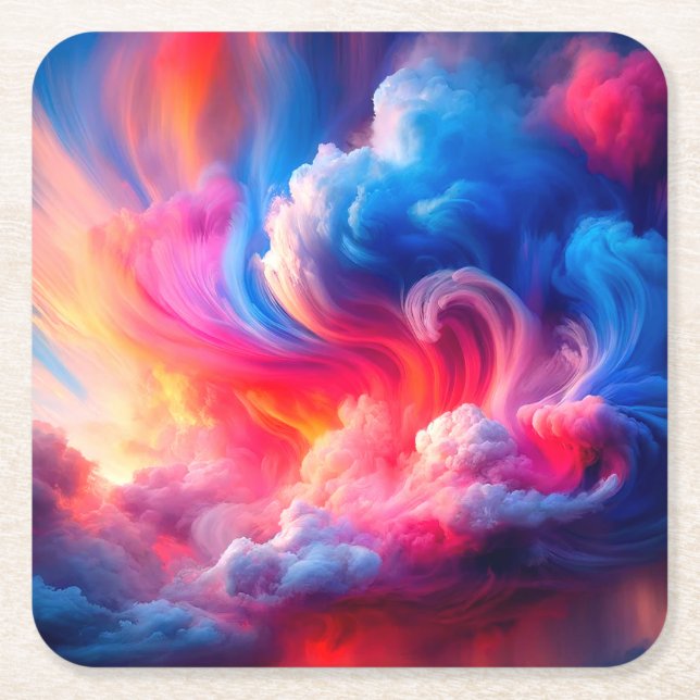 Artsy Clouds Underlägg Papper Kvadrat (Framsidan)
