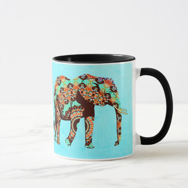 Artsy Colorful Elephant Coffee Mugg (Höger)
