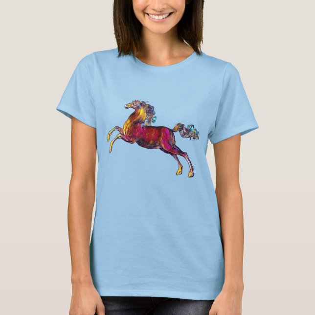 Artsy Colorful Horse T-Shirt (Framsida)